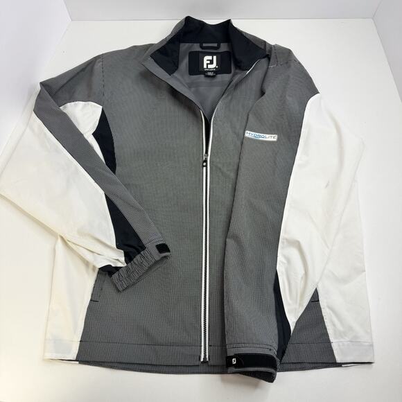 FootJoy DryJoys Hydrolite Jacket Mens Medium Gray White Waterproof Golf Rain M - Picture 1 of 10